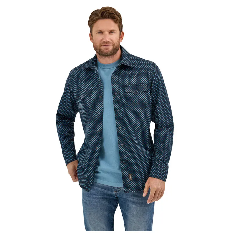 112369616 Wrangler Men's Retro Modern Fit Long Sleeve Snap Shirt - Dark Navy 1