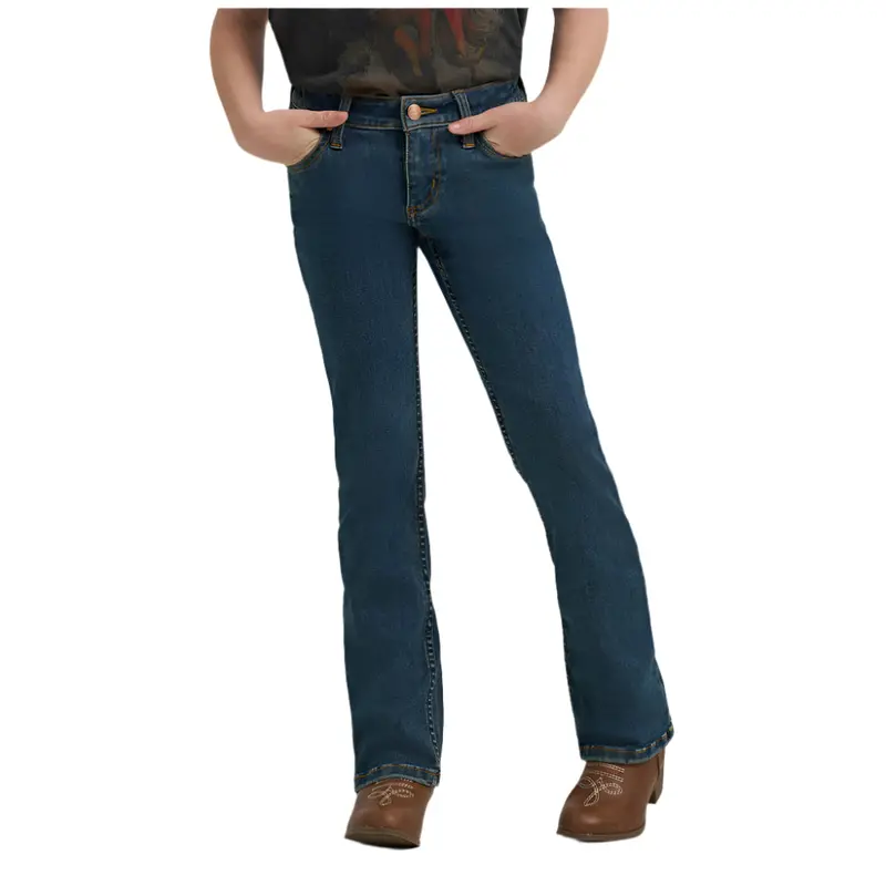 112371990 Wrangler X Lainey Wilson Girls' Boot Hugger Jean - Boho Wash 1