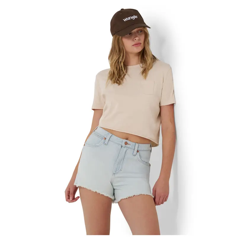 112373355 Wrangler Women's Cowboy High Rise Shorts - Sugar 1