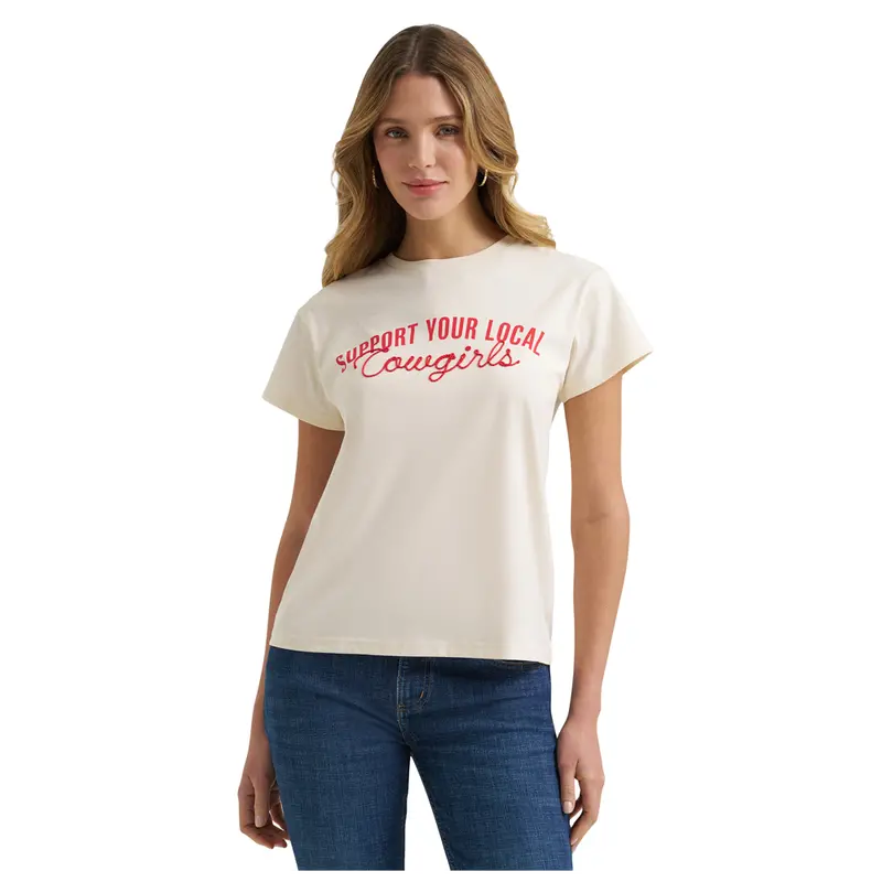 112375864 Wrangler Women's Retro Regular Fit Short Sleeve T-Shirt - Antique White 1