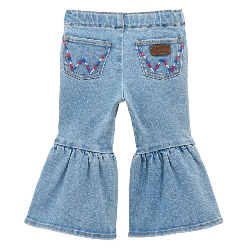 112379568 Wrangler Baby & Toddler Girls' Ruffled Flare Jeans - Sky 1