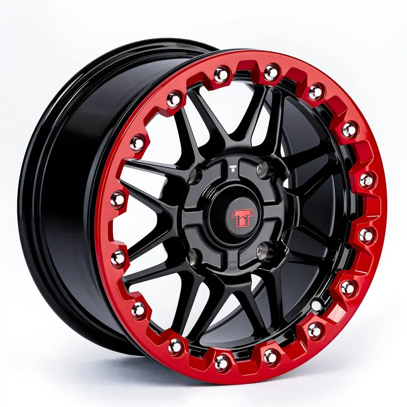 14X7 Ultra-Light Beadlock Wheel Red 1