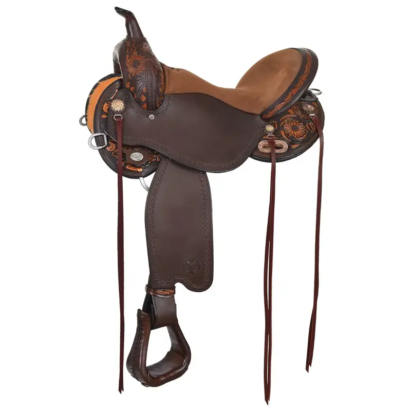 1682-860V-05 Circle Y Sunflower Flex2 Trail Saddle 16" Seat Wide Tree- Vintage 1