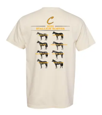 2026 Claiborne Farm Stallion Roster T-Shirt 1