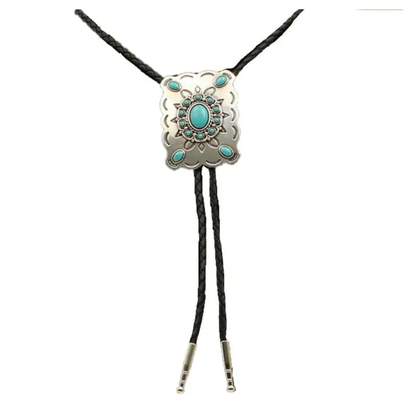 22232 M&F Western Concho And Turquoise Stone Bolo Tie 1