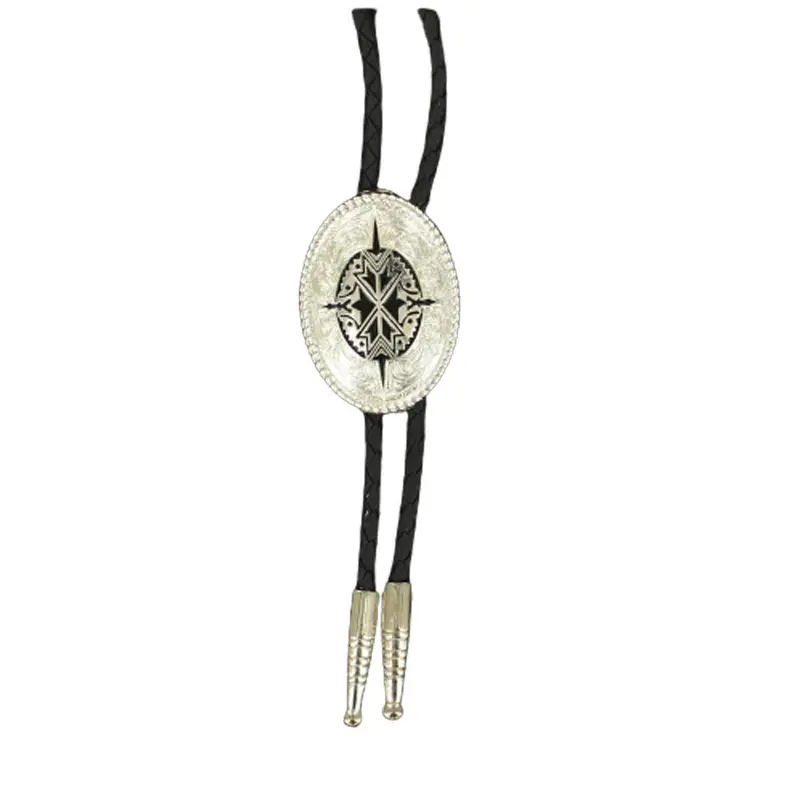 2270236 Black & Silver Design Bolo Tie 1