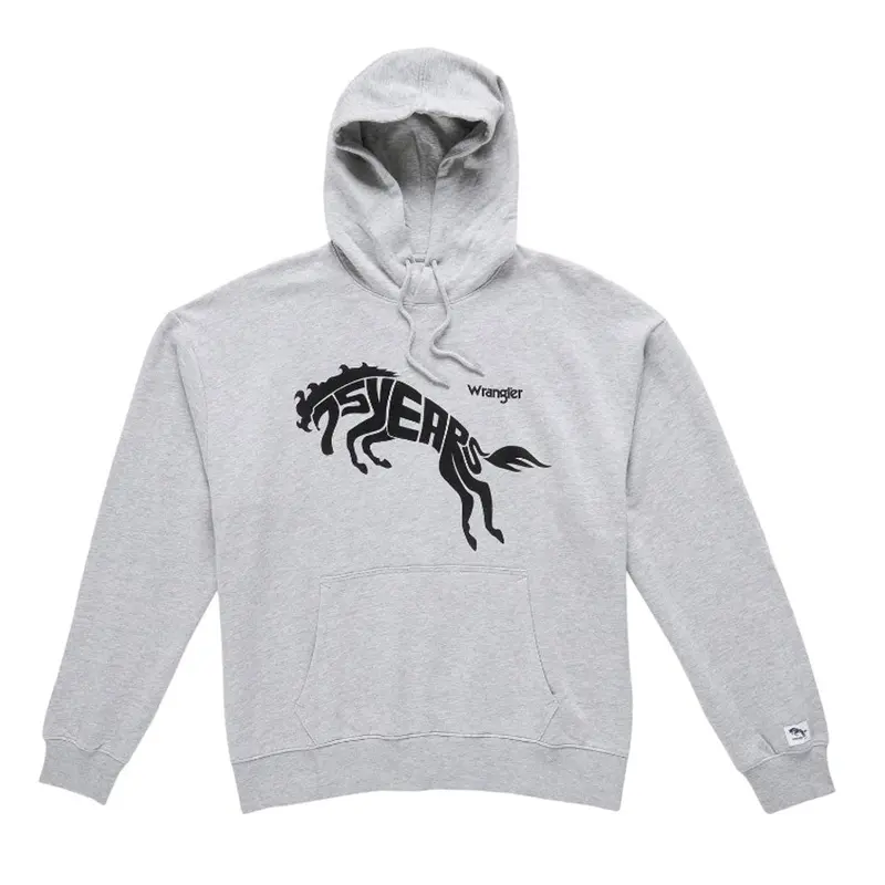 2318212 Wrangler Men's 75Th Anniversary Hoodie - Mid Grey Heather 1