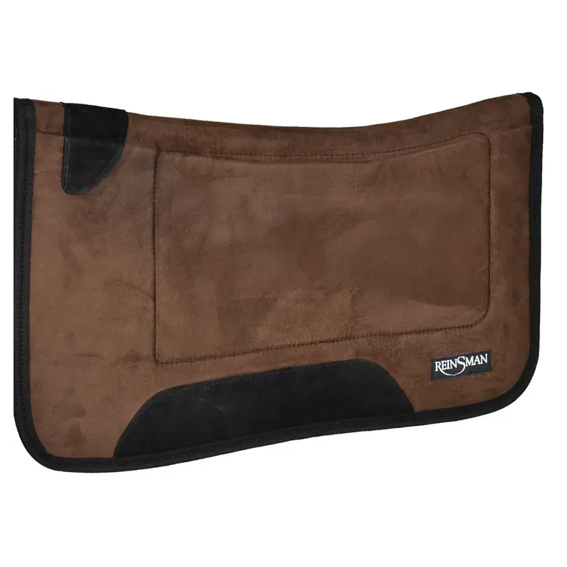 24696 Reinsman Fleece Square Contoured Western Trail Saddle Pad - Java Microsuede 1