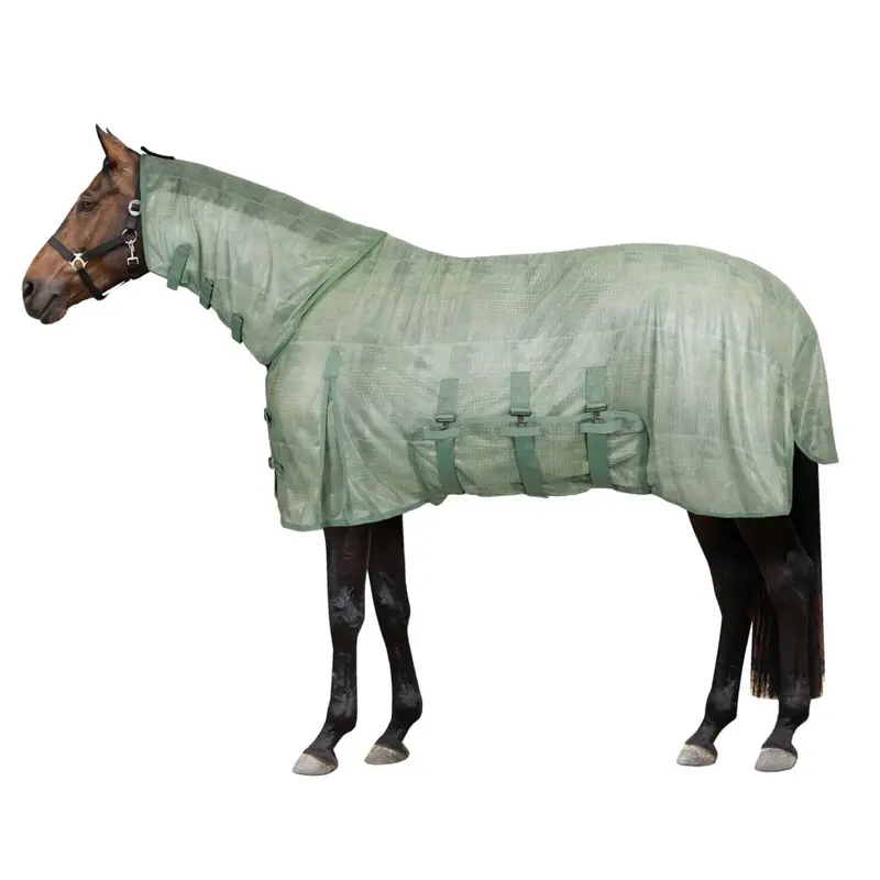 24Qwecs-Ndgr Horze Defense Combo Neck Fly Sheet - New Extremes Dot 1