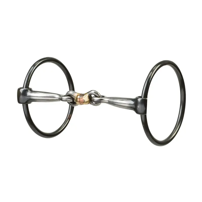 25-1885 Weaver Ring Snaffle Bit With 5" Sweet Iron Dogbone Mouth With Copper Inlay 1