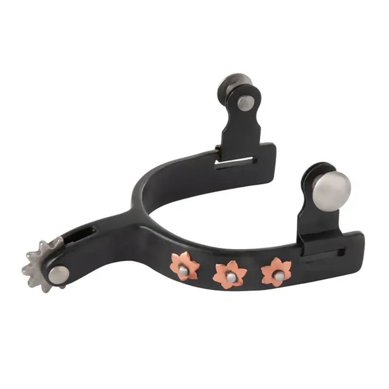 25508-56-00 Weaver Leather Youth Spur With Flower Design - Black 1