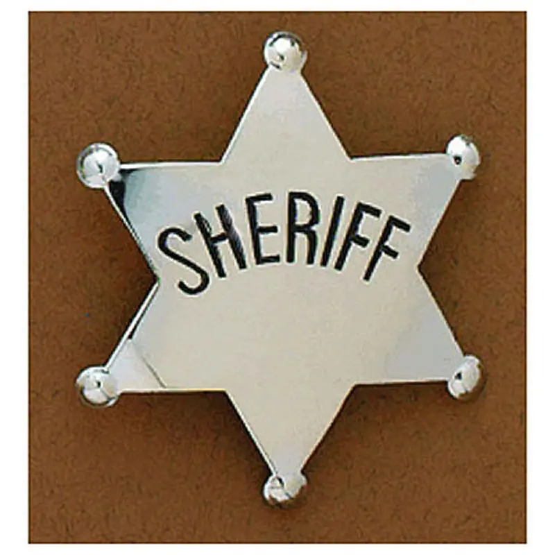 2820436 Large Texas Sheriff Star Kids Badge - Silver 1