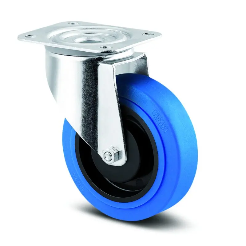 3370Pjp100p62 - 125Kg Swivel Plate 100Mm Blue Rubber 1
