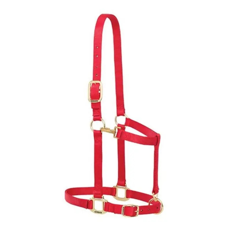 35-7639-Rd Weaver Leather Large Draft Horse Adjustable Nylon Halter - Red 1