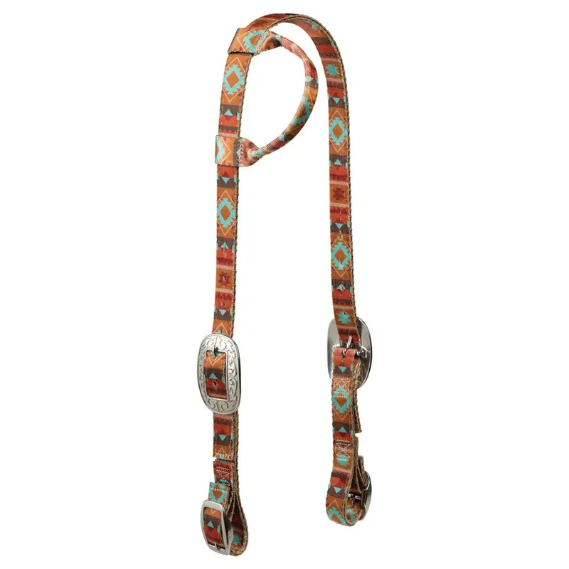 35300-01 Weaver Leather Patterned Polyester Sliding One Ear Headstall 3