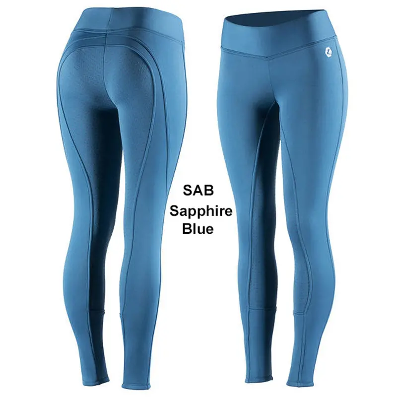 36610 Horze Women's Active Silicone Full Seat Fleece Lined Winter Tights Breech 1