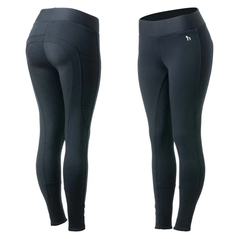 36780 Horze Active Womens Winter Silicone Full Seat Tights Breech With Phone Pocket 1