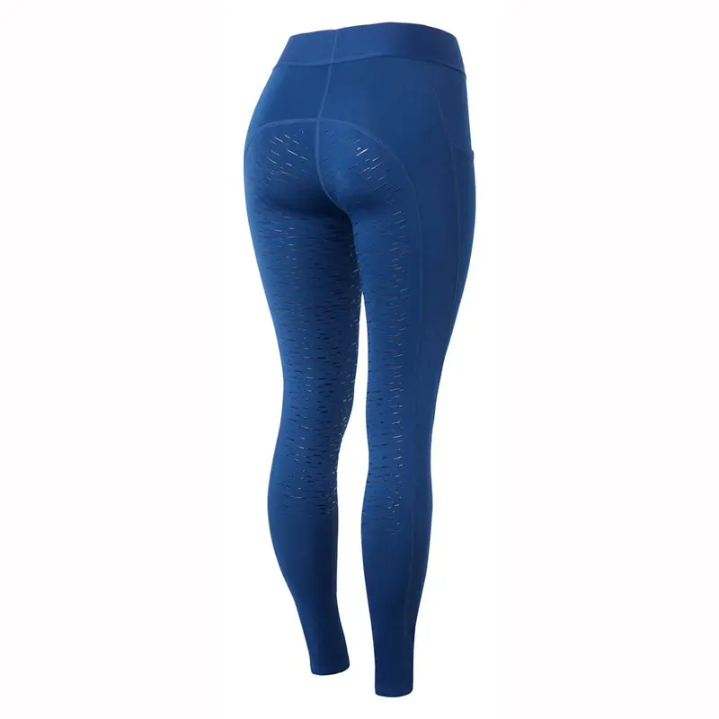 36801 Horze Maia Womens Silicone Full Seat Tights With Phone Pocket - Opal Blue 1