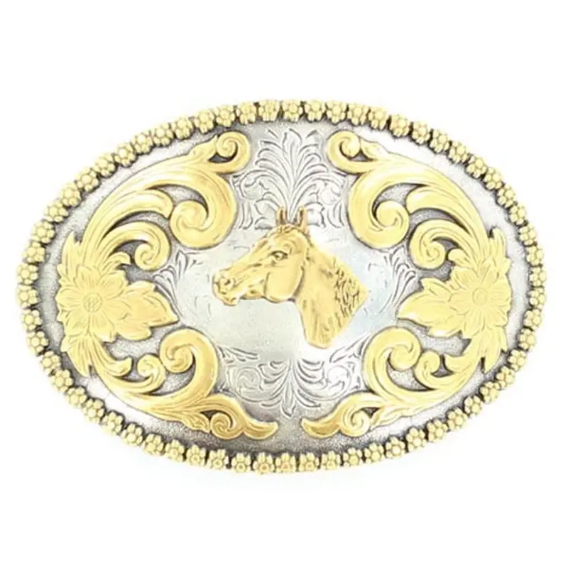 3756607 Nocona Men's Oval Floral Embossed Belt Buckle 1