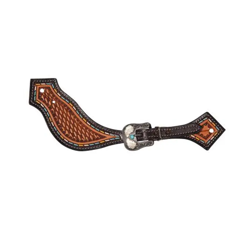 3P9108-Line/Fea Professional's Choice Women's Line Feather Buckle Spur Strap 1