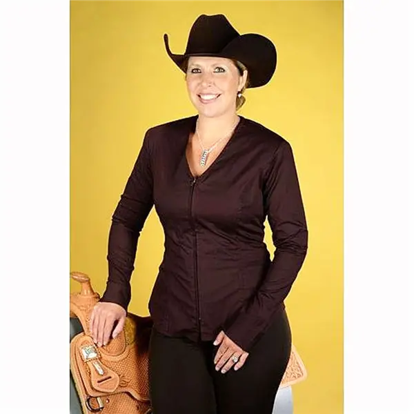 429V Wire Horse Ltd. Plain Solid V-Neck Horse Show Shirt 1