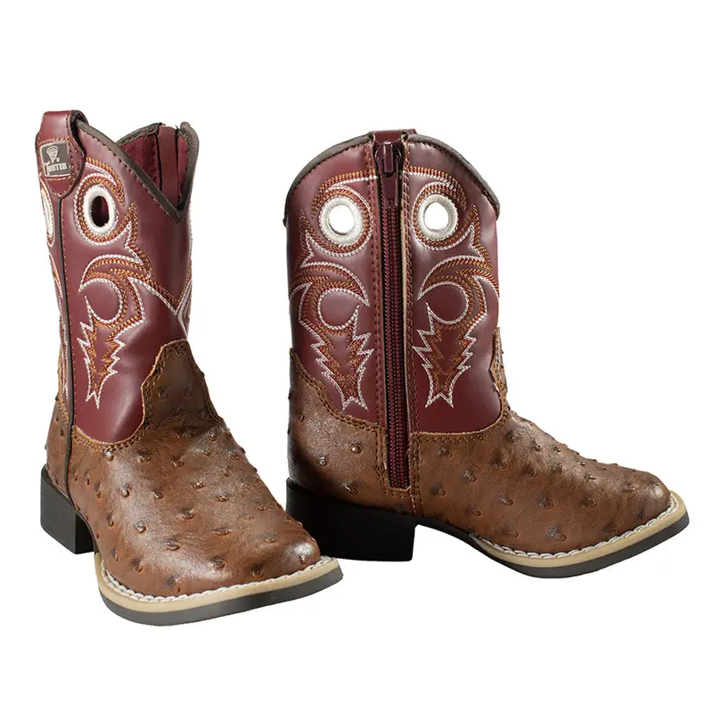 443010004 Twister Luca Toddler Western Boot - Red & Brown 1