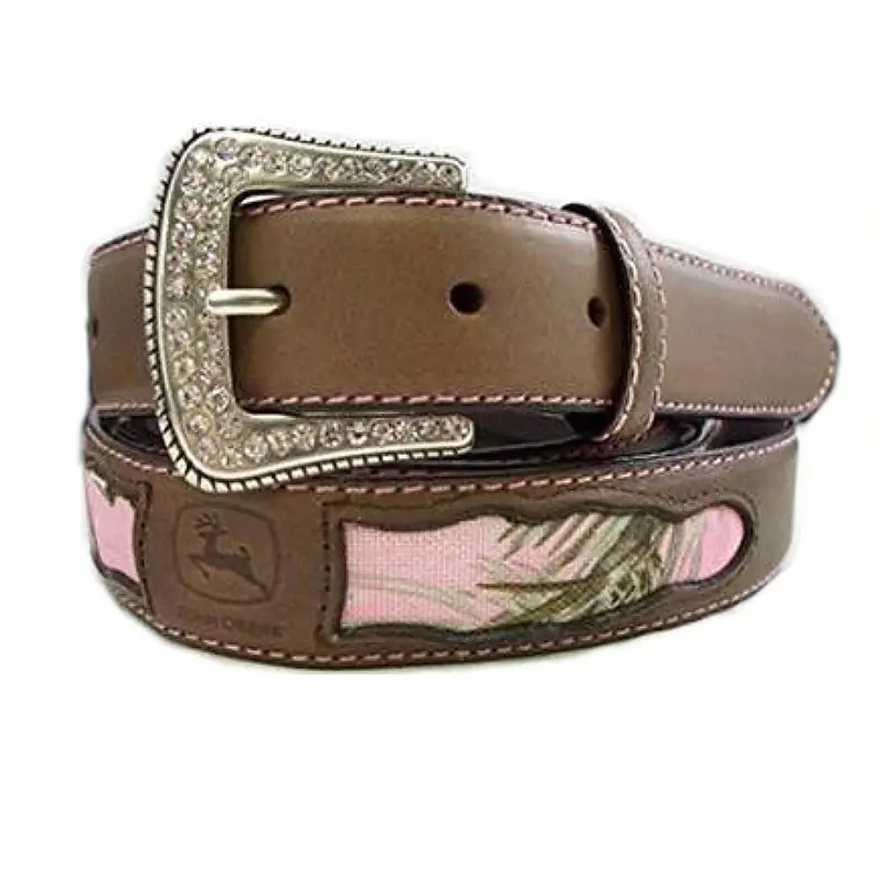 4604300 John Deer Girl's Pink Camo Western Belt 1