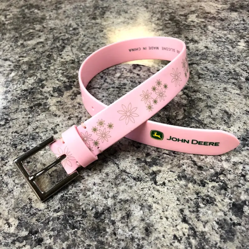 4607300 Girl's Gem Dandy John Deere Pink Silicone Belt 1