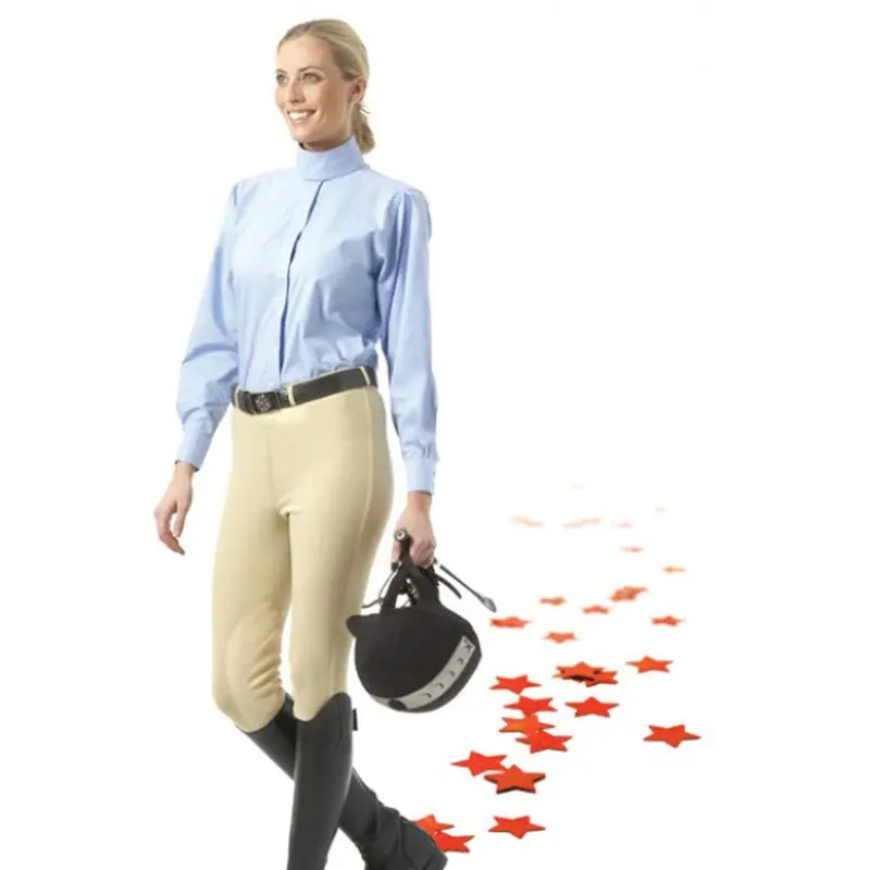 464890 Equistar Ladies Pull On Knee Patch Breeches - Neutral Beige 1