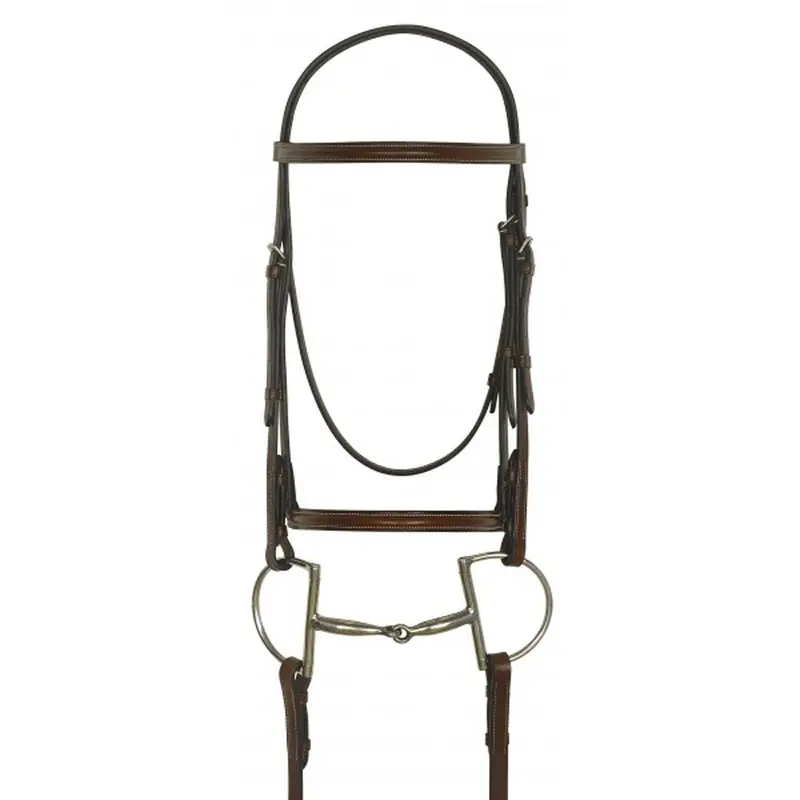467263 Camelot Gold Plain Raised Bridle With Laced Reins 1
