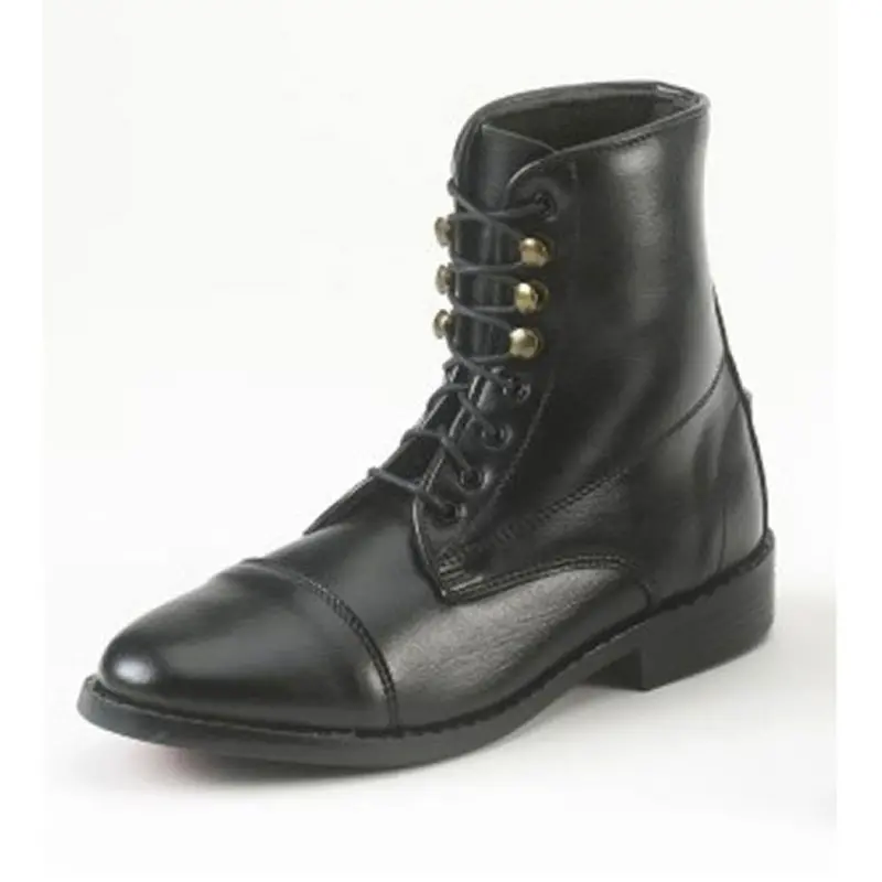 467516 Equistar Women's All-Weather Synthetic Laced Paddock Boots Black 1
