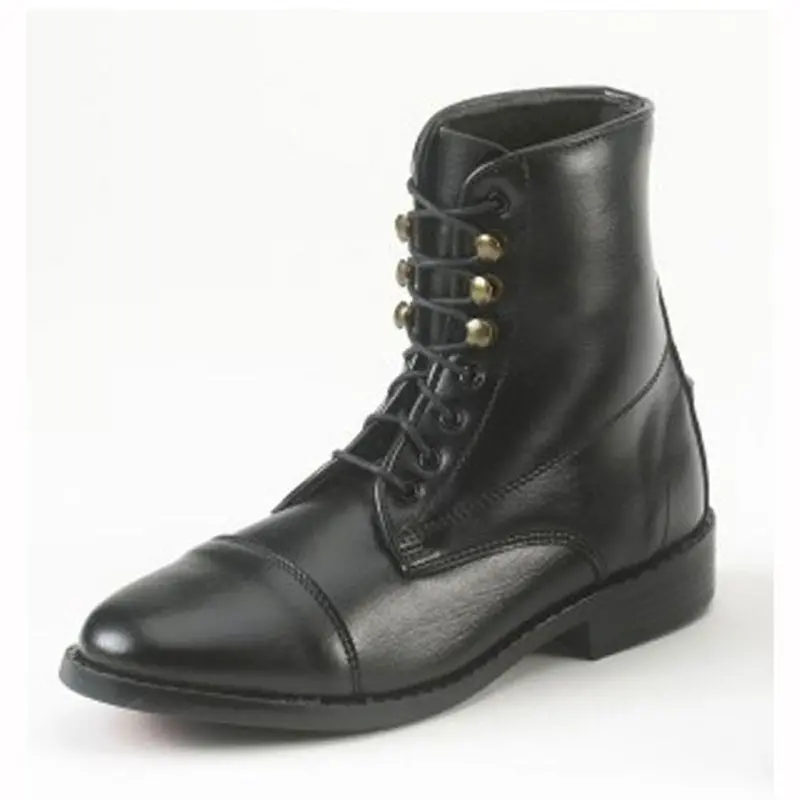 467517 Equistar Children's All Weather Synthetic Laced Paddock Boot -Black 1