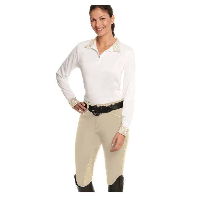 470705 Ovation Women's Destiny Extend Griptec Knee Patch Breeches Show Tan 1