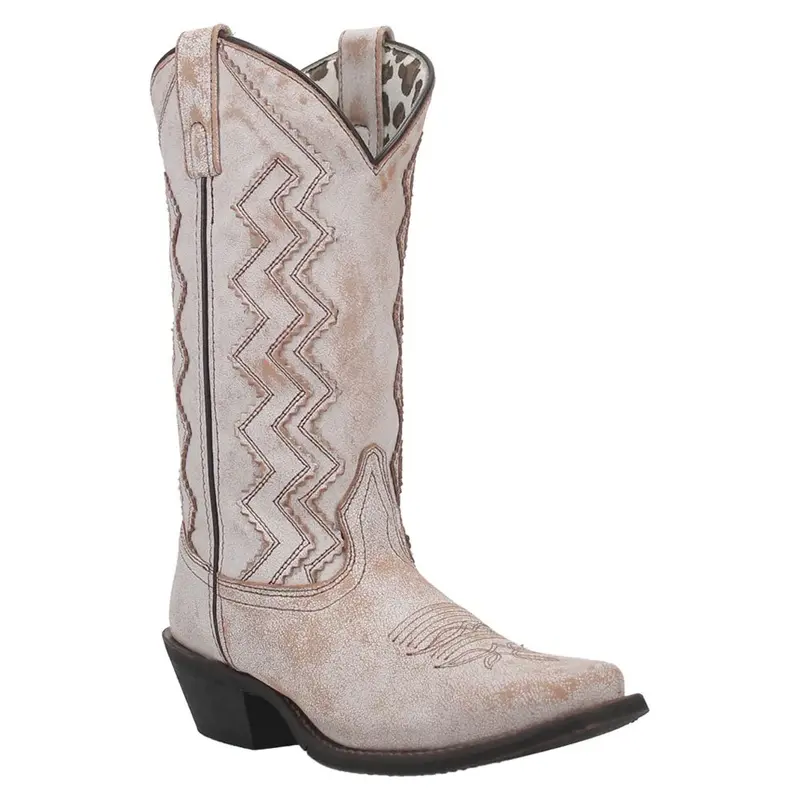 51169 Laredo Ladies Audrey Square Toe Western Cowboy Boot - Bone 1