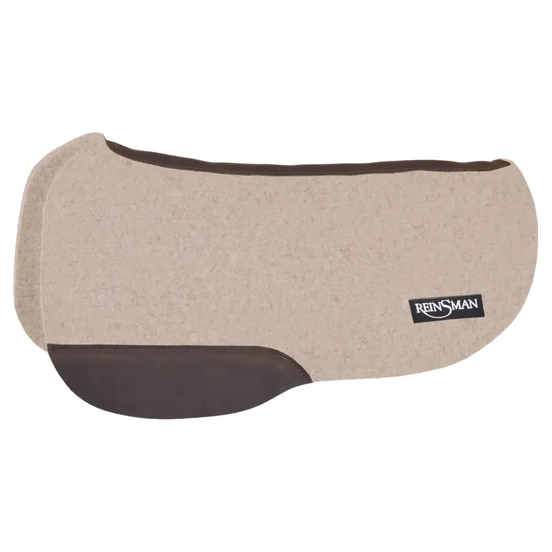 550-Ej5-K1w Reinsman Apex Round Cutback Wool Trail Saddle Pad - Bone 1