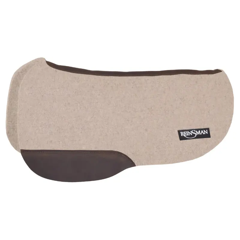 550-Gj5-K1w Reinsman Apex Round Cutback Wool Trail Saddle Pad - Bone 1
