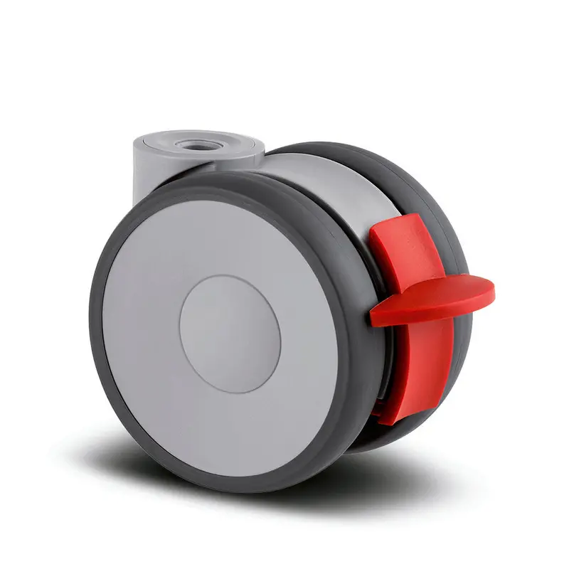 5925Uap100g-Rb 100 Kg Swivel/Brake 100Mm Twin Wheel Polyurethane 1