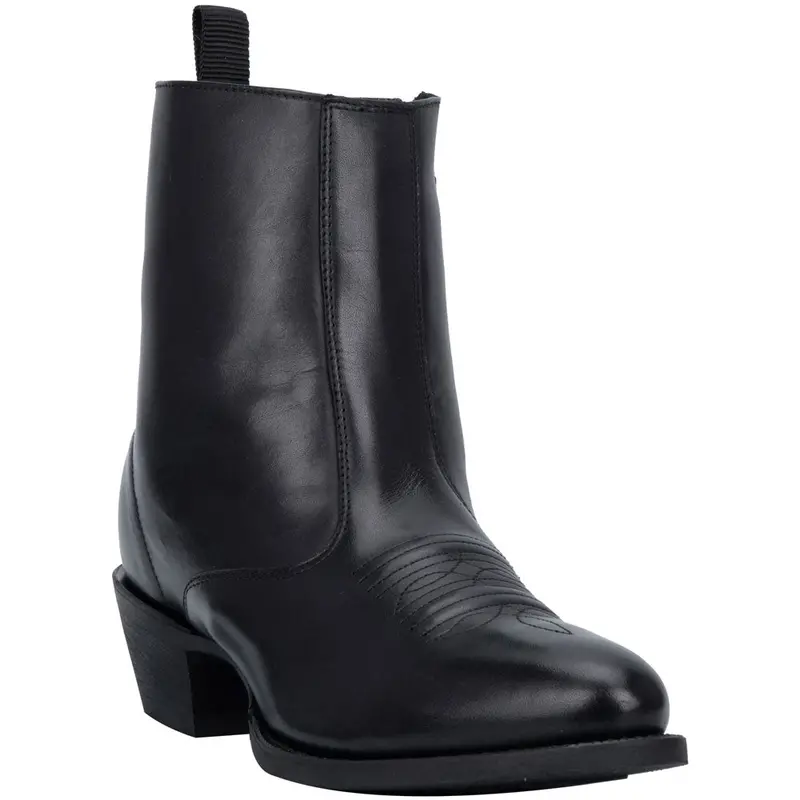 62070 Laredo Men's Fletcher Short Western Zippered Boot Black Leather 1