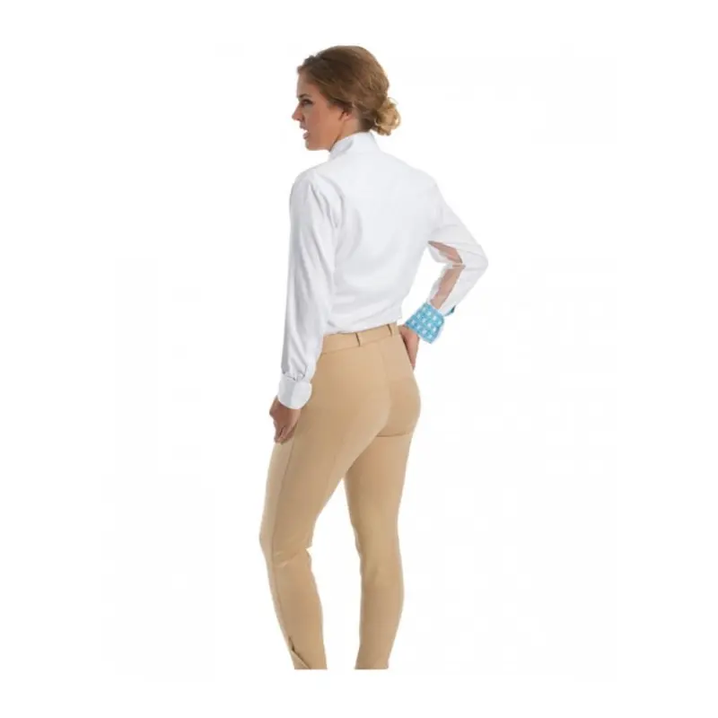 646518 Royal Highness Ladies Euro Seat Low Rise Cotton Knee Patch Tan Breeches 1