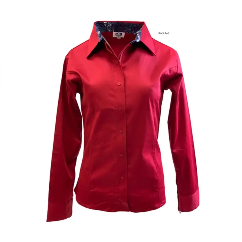 68515Rbrk Royal Highness Concealed Zippered Western Show Shirt Brick Red 1