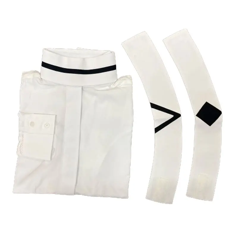 68602 Rhc Women's English Huntseat Show Shirt W/ Airflow Panels & 3 Embroidered Show Collars 1