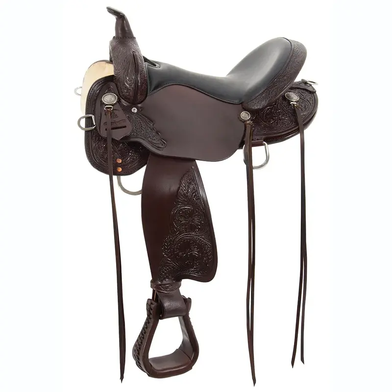 6864-1601-04 High Horse Mesquite Trail Western Saddle 16 Inch Seat Med Tree Walnut 1