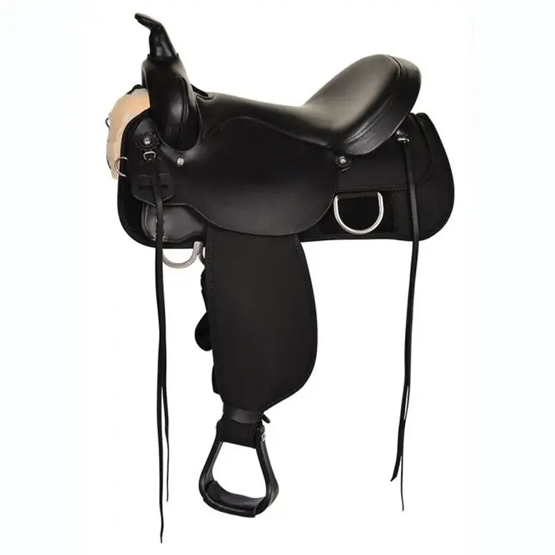 6910-1608-05 High Horse Lockhart Cordura Trail Saddle 16 Inch Wide Tree Black 1
