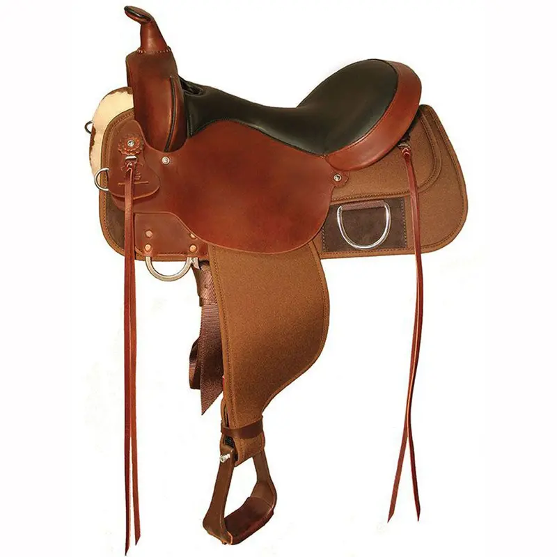 6910-1701-05  High Horse 17" Wide Tree Lockhart Cordura Trail Saddle - Tobacco 1