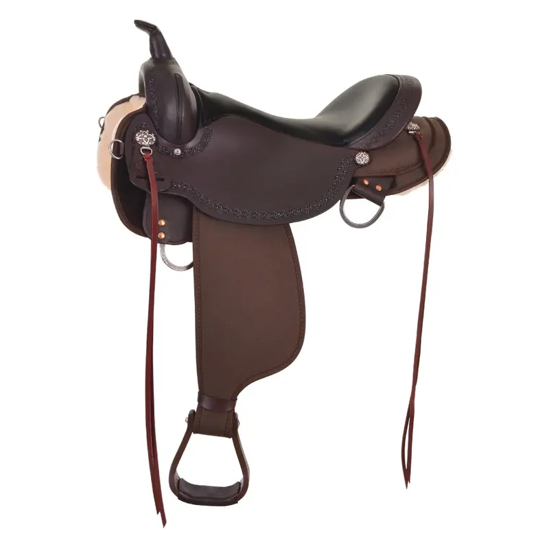 6914-1601-05 High Horse Daisetta Cordura Trail Saddle 16 Inch Wide Tree Walnut 1