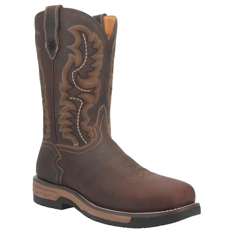 6921 Laredo Men's Distressed Work Cowboy Boot Steel Toe -  Stringfellow Brown 1