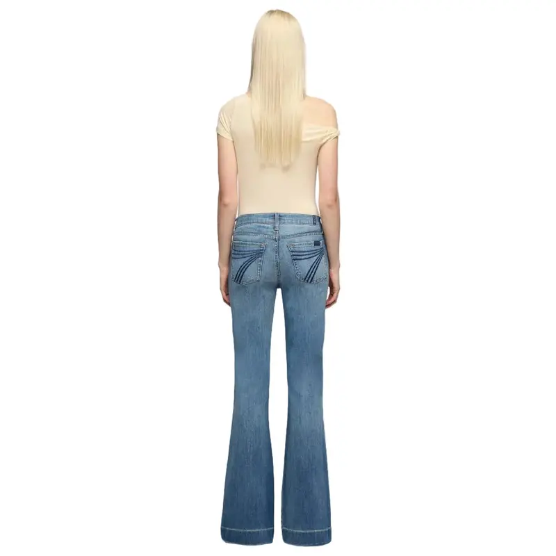 7 For All Mankind Women's Dojo Tailorless Trouser Jeans - Distressed Authentic Light 7U45244a 1