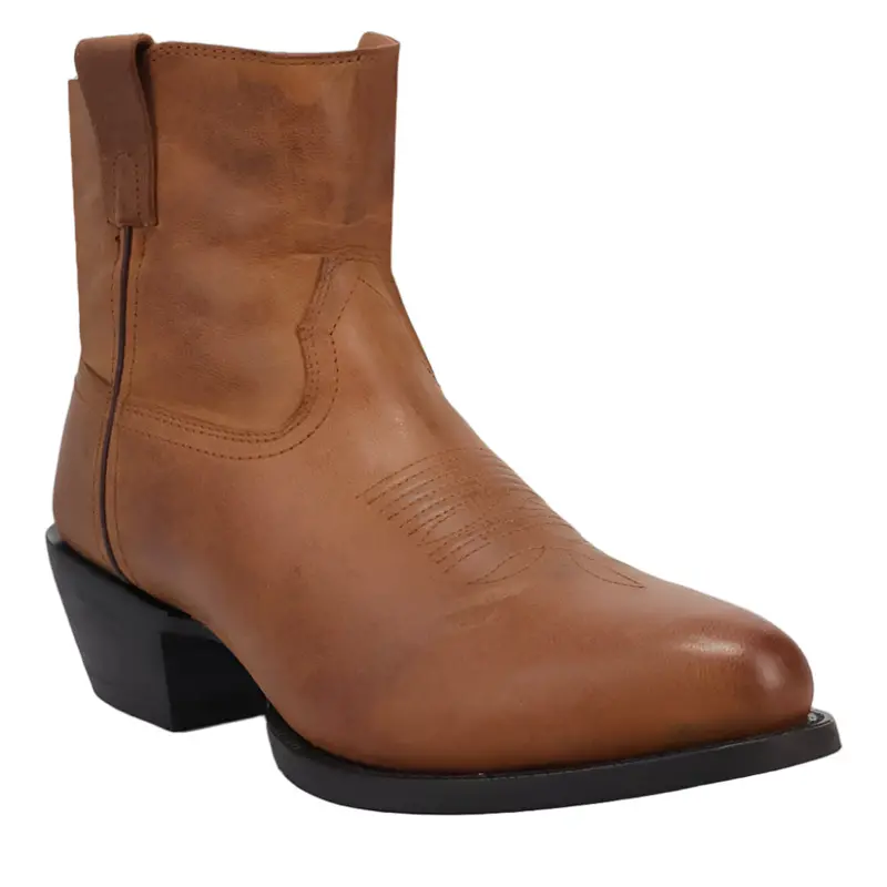 70007 Laredo Men's Cabrera Side Zip Round Toe Leather Cowboy Boot - Tan 1