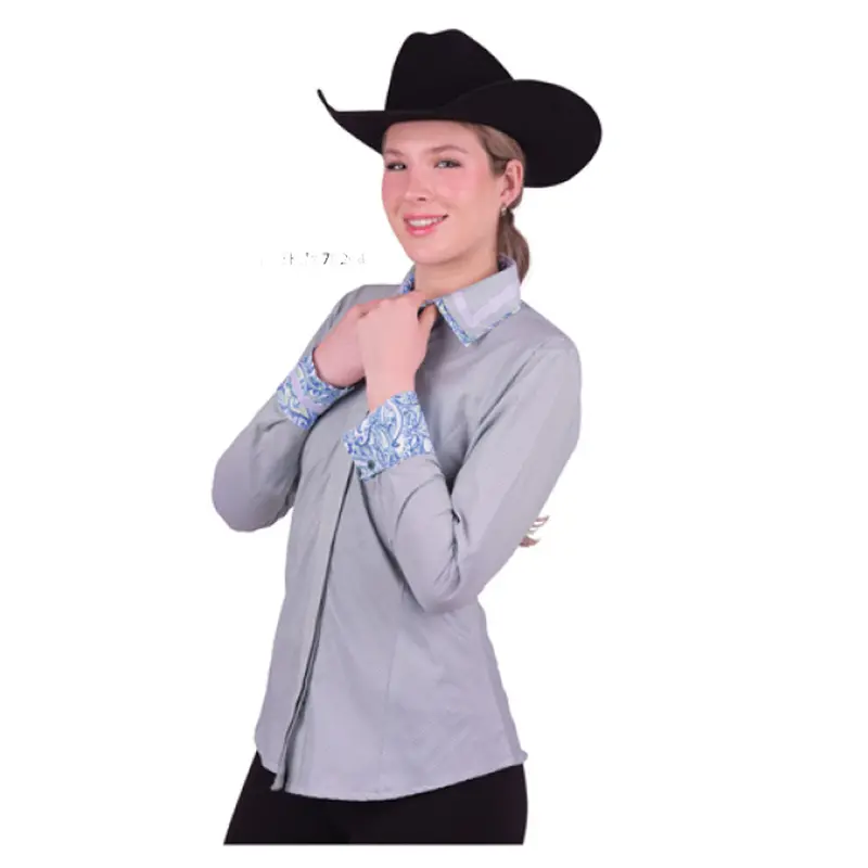70264 Royal Highness Pinstripe Western Show Shirt W/ Double Collar - Blue & White 1