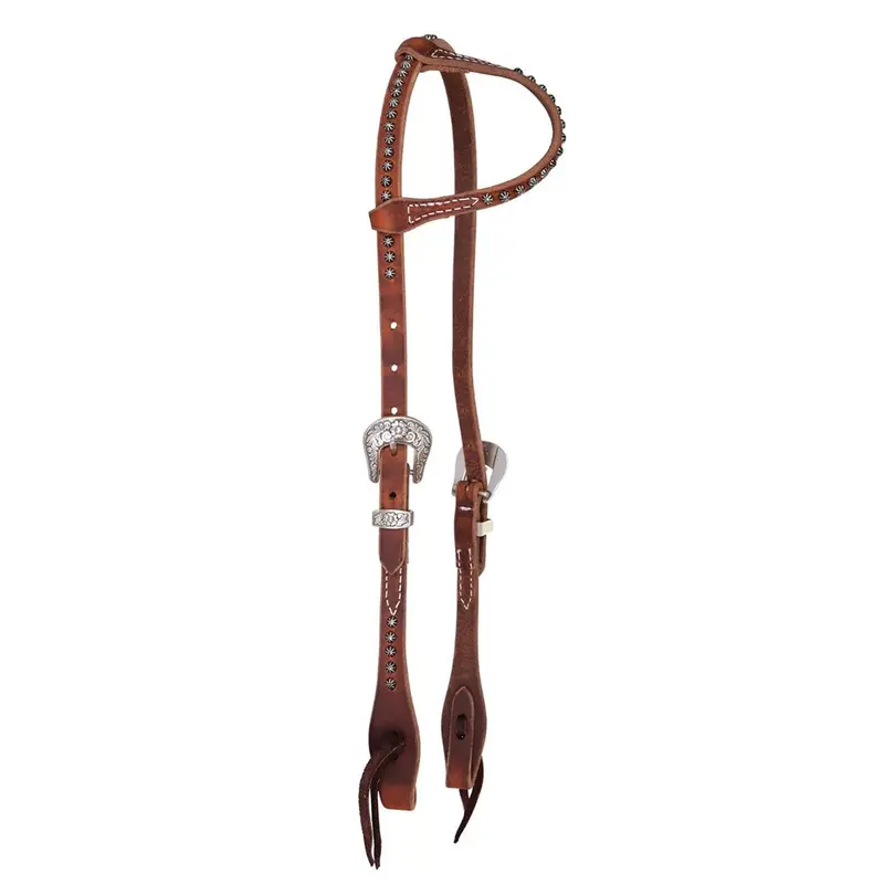 7044 Circle Y Rosewood Slide Ear Headstall With Dots 1